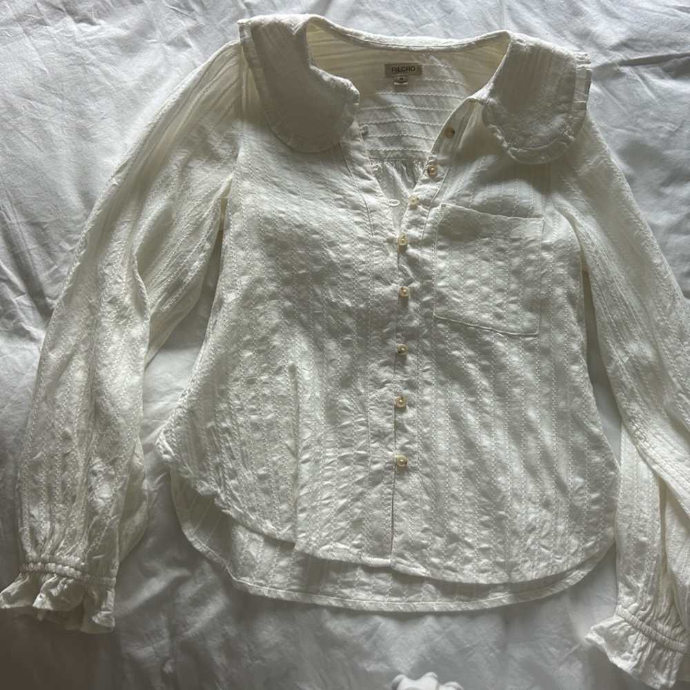 Pilcro Cream Button-Down Shirt